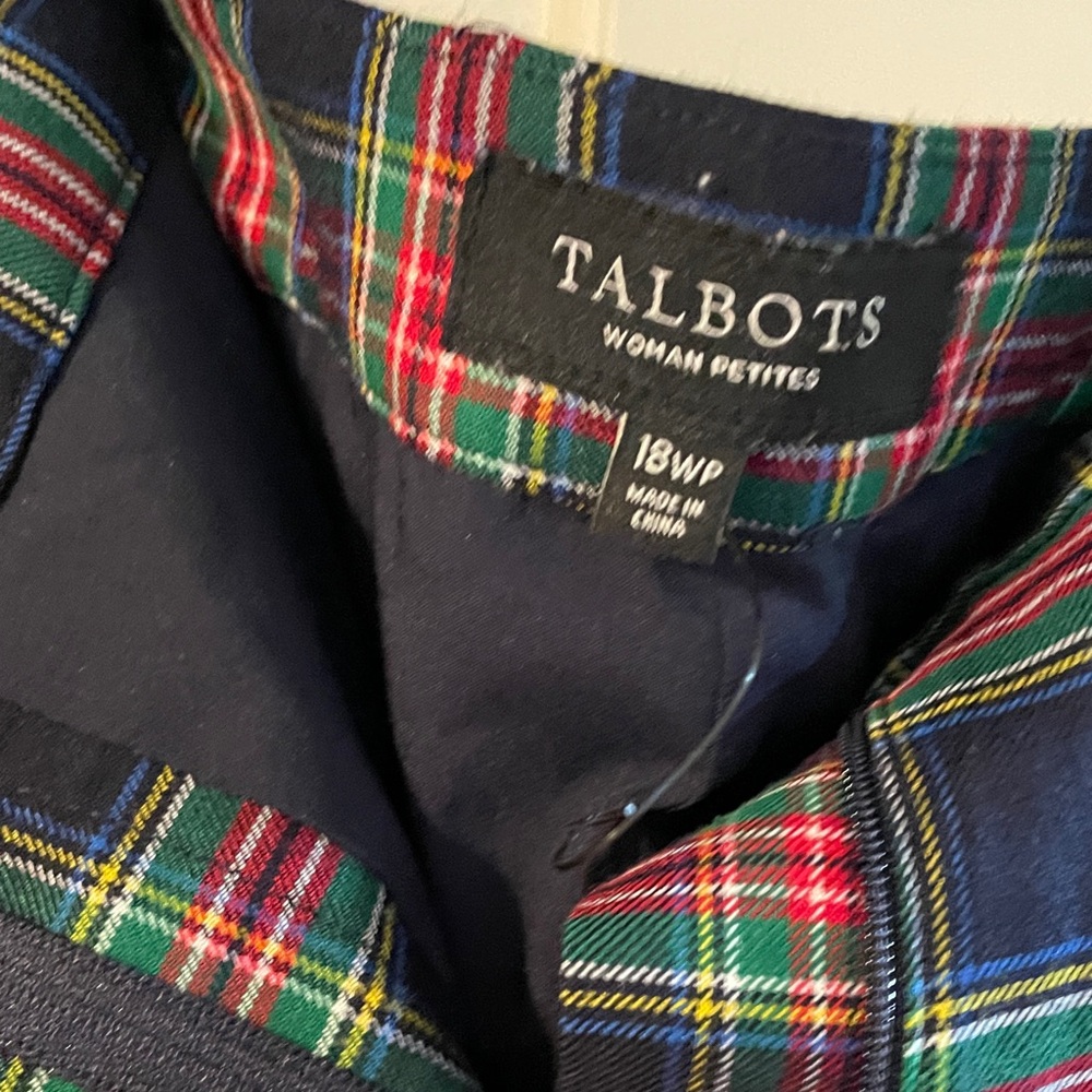 Talbots Multicolor Plaid Cropped Pants - plus size